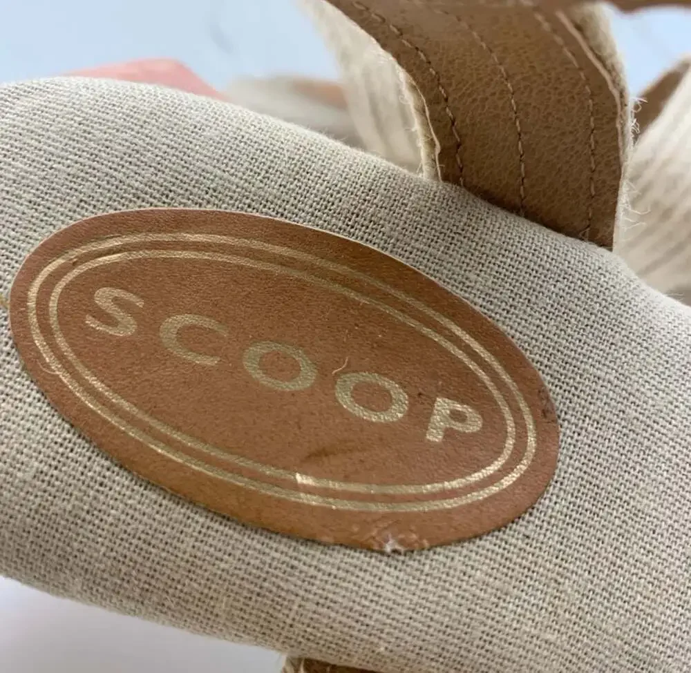 Scoop Jute Espadrille Double Strap Platform Wedge Sandals Size 10